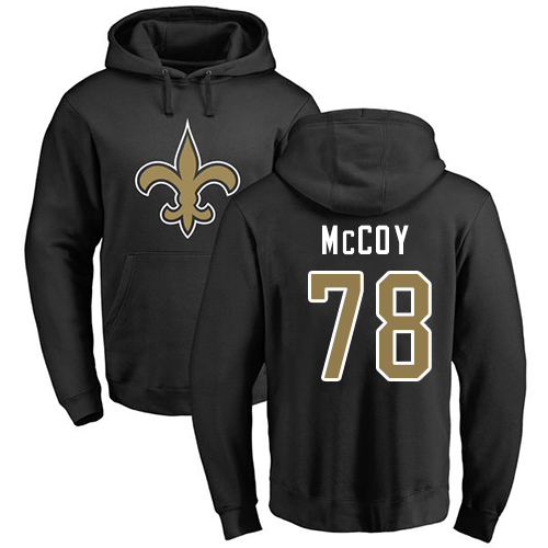 Men New Orleans Saints Black Erik McCoy Name and Number Logo NFL Football #78 Pullover Hoodie Sweatshirts